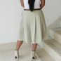 36" Soft Cotton Ladies Khaki Steampunk Kilt Skirt Pleated in Velcro Wrap Style