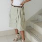 34" Soft Cotton Ladies Khaki Steampunk Kilt Skirt Pleated in Velcro Wrap Style