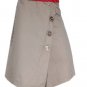 Buttons Wrap Skirt Steampunk Kilt Pleated Skirt Velcro Wrap Style