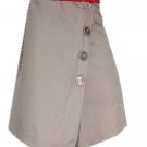 32" Buttons Wrap Skirt Steampunk Kilt Pleated Skirt Velcro Wrap Style