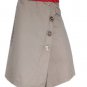 44 Size Velcro Wrap Style Buttons Wrap Skirt Steampunk Kilt Pleated Skirt