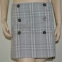 Taichi CHECK PLEATED KILT SKIRT WITH BUTTON FRONT