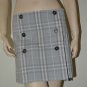 Taichi CHECK PLEATED KILT SKIRT WITH BUTTON FRONT
