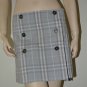 38" Taichi Check Pleated Kilt Skirt With Front Button