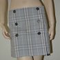 40" Taichi Check Pleated Kilt Skirt With Front Button