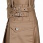 Size 30 Khaki Deluxe Utility Modern Kilt Fine Cotton Handmade Kilt