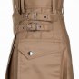 Size 42 Khaki Deluxe Utility Modern Kilt Fine Cotton Handmade Kilt