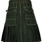 40 Size Black Utility Work wear kilt for Working Men