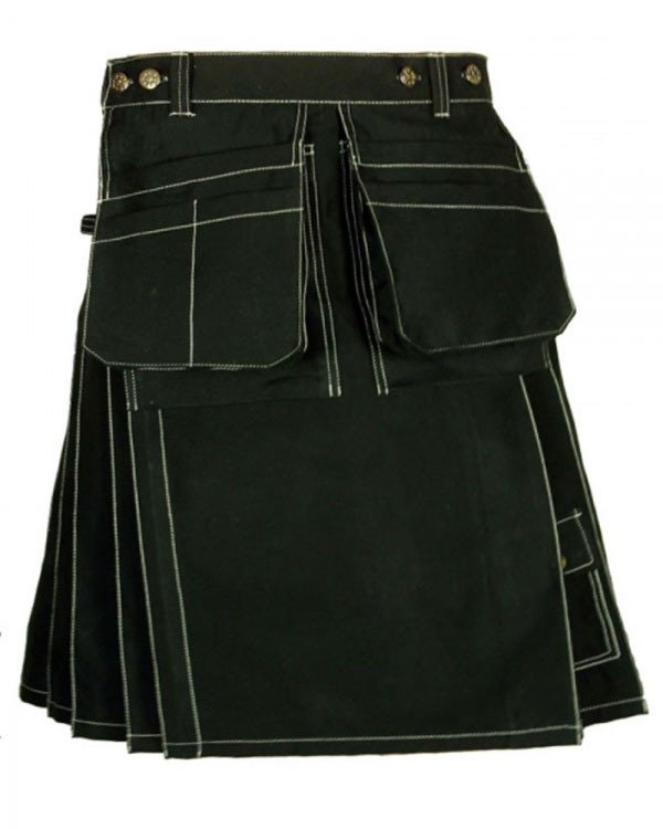 38 Size Black Utility Work wear kilt for Working Men
