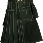 42 Size Pure Cotton Black Utility Work wear kilt for Working Men