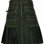 36 Size Black Utility Work wear kilt for Working Men