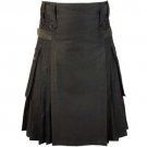 42 Size Utility Kilt with Leather Strap, 100% COTTON