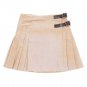 36 Inches Pure Cotton Stacy Mini Kilt Cream Skirt With Brown Buckle