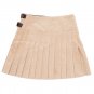34 Inches Pure Cotton Stacy Mini Kilt Cream Skirt With Brown Buckle