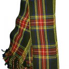 Scottish Piper Kilt Fly Plaid Black Stewart Tartan KILT piper PLAID