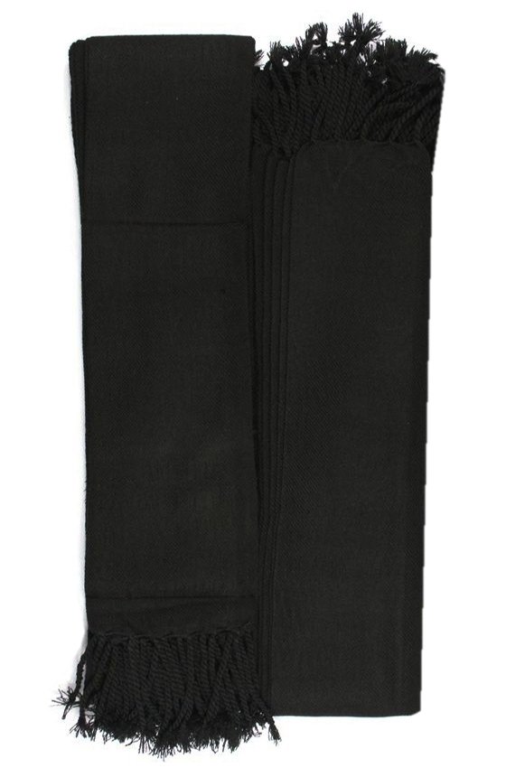 Scottish Kilt Fly Plaids Plain Black Tartan Piper FlyPlaid 3 /1/2 Yards Uniform