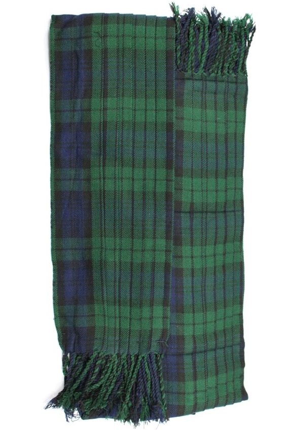 Scottish Kilt Fly Plaids Plain Black Watch Piper Fly Plaid 3 /1/2 Yards Uniform