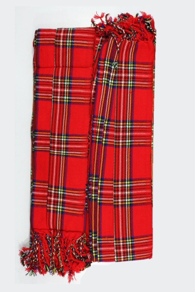 Men&acirc;��s Kilt Fly Plaids Plain  Royal Stewart 3 1/2 Yards/Piper Plaid Macleod Tartan
