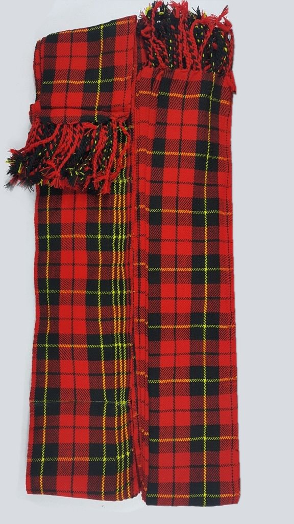 Men&acirc;��s Kilt Fly Plaids Plain Wallace Tartan 3 1/2 Yards/Piper Plaid Wallace Tartan