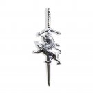 Kilt Pin Chrome Plated Rampant Lion Kilt Pin / Badge