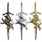 Kilt Pin Chrome Plated Rampant Lion Kilt Pin / Badge