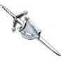 Irish Harp Scottish Highland Thistle Chrome Finish Kilt Pin