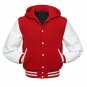 JORDAN VARSITY LETTERMAN HOODIE JACKET RED WHITE