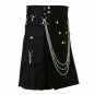 44 Size Unisex Adult Custom Made 100% Cotton Stylish Kilt With Beautiful Chains