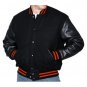 Black Arms Unisex American Style Varsity Letterman University College Baseball Teddy Jacket