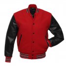 Red Wool Premium-Varsity-COLLEGE-LETTERMAN-FULL WOOL-JACKET