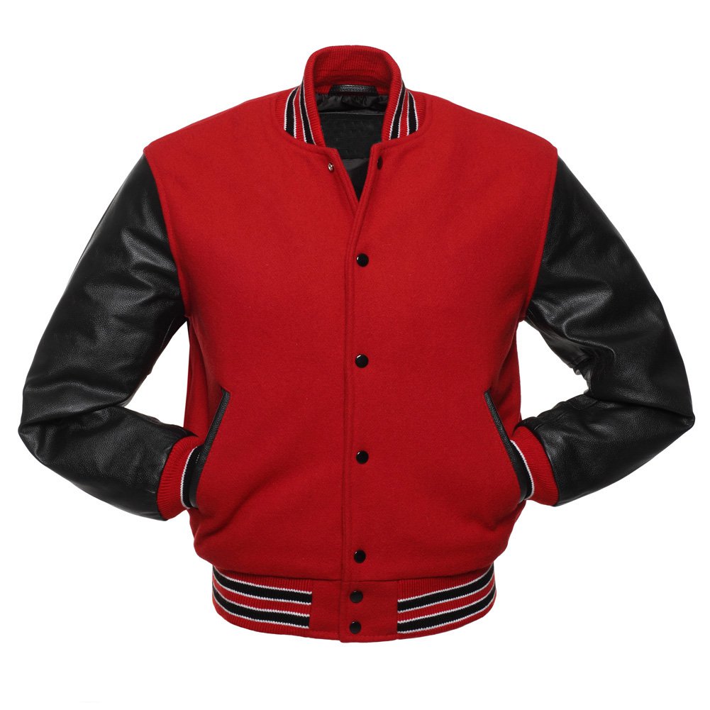 Red Wool Premium-Varsity-COLLEGE-LETTERMAN-FULL WOOL-JACKET