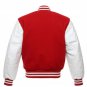 Varsity Jacket Wool & Leather Sleeves Baseball (Red & white) Quilted LETTERMAN