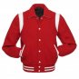 Varsity Jacket Wool & Wool Sleeves Baseball (Red & white) Quilted LETTERMAN