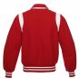 Red Wool , White Stripe Arms,Letterman Varsity Hoodie Jacket