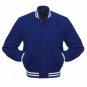 Royal Blue Wool , Blue Wool Arms,Letterman Varsity Hoodie Jacket