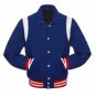 Royal Blue Wool Body Red Stripes Blue Arms-Letterman-College-Varsity-Jacket