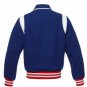 Royal Varsity Jacket Wool Body & Red Stripes Baseball Quilted LETTERMAN Jacket