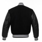 Black Varsity Jacket Wool Body & Black Arms Baseball Quilted LETTERMAN Jacket