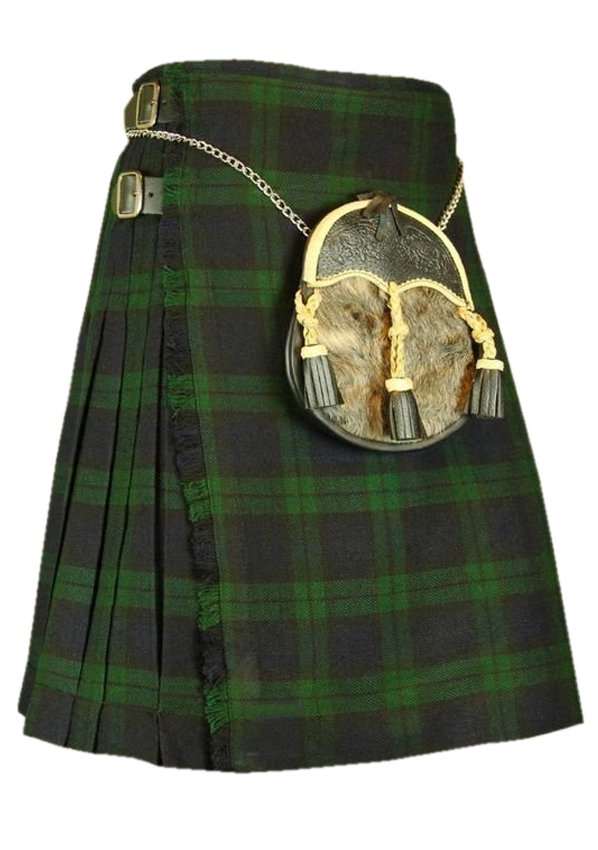 Custome size Traditional Highland Scottish Black Watch Tartan Kilt-Skirt