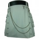 Tactical Duty Kilt With Chains White Scottish UTILITY KILT Size 30