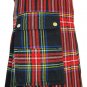 Size 32 Handmade Active Men Black Stewart Tartan Modern Utility Pocket Kilts