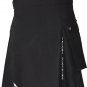 Black Tartan Cargo Pocket Modern Utility Kilt Scottish Highlander Wears