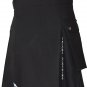waist 34 Black Tartan Cargo Pocket Modern Utility Kilt Scottish Highlander Wears