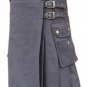 Size 32 Gray Tactical Duty Utility Kilt Cotton Kilt With Cargo Pockets