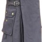 Size 32 Gray Tactical Duty Utility Kilt Cotton Kilt With Cargo Pockets