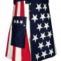 40 Size USA Flag Hybrid Utility Kilt With Cargo Pockets Tactical Kilt with Custom Patterns