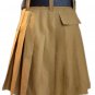 40 Size Khaki Cotton Utility Kilt With Front Khaki Sporran Tactical Duty Utility Kilt