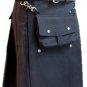 34 Waist Black Cotton Utility Kilt With Front Black Cotton Sporran Tactical Duty Utility Kilt