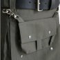 Olive Green Cotton Utility Kilt With Front Cotton Sporran 32 Size Olive Green Utility Kilt
