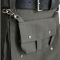 Olive Green Cotton Utility Kilt With Front Cotton Sporran 40 Size Olive Green Utility Kilt
